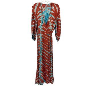 Young Fabulous & Broke Belle Midi Wrap Dress Mud Savannah V-Neck Size Large